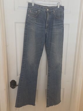 AG Alexxis Boot High-Rise Vintage Bootcut Jeans With Unfinished Hem